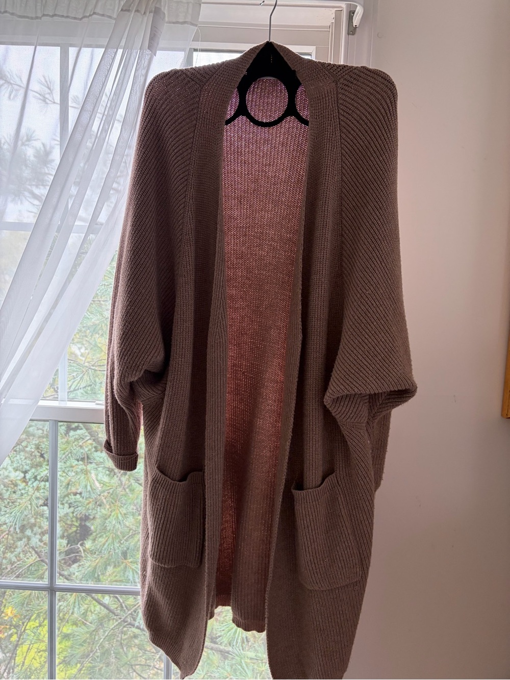 Bluivy Open-Front Cardigan Sweater - Taupe Brown